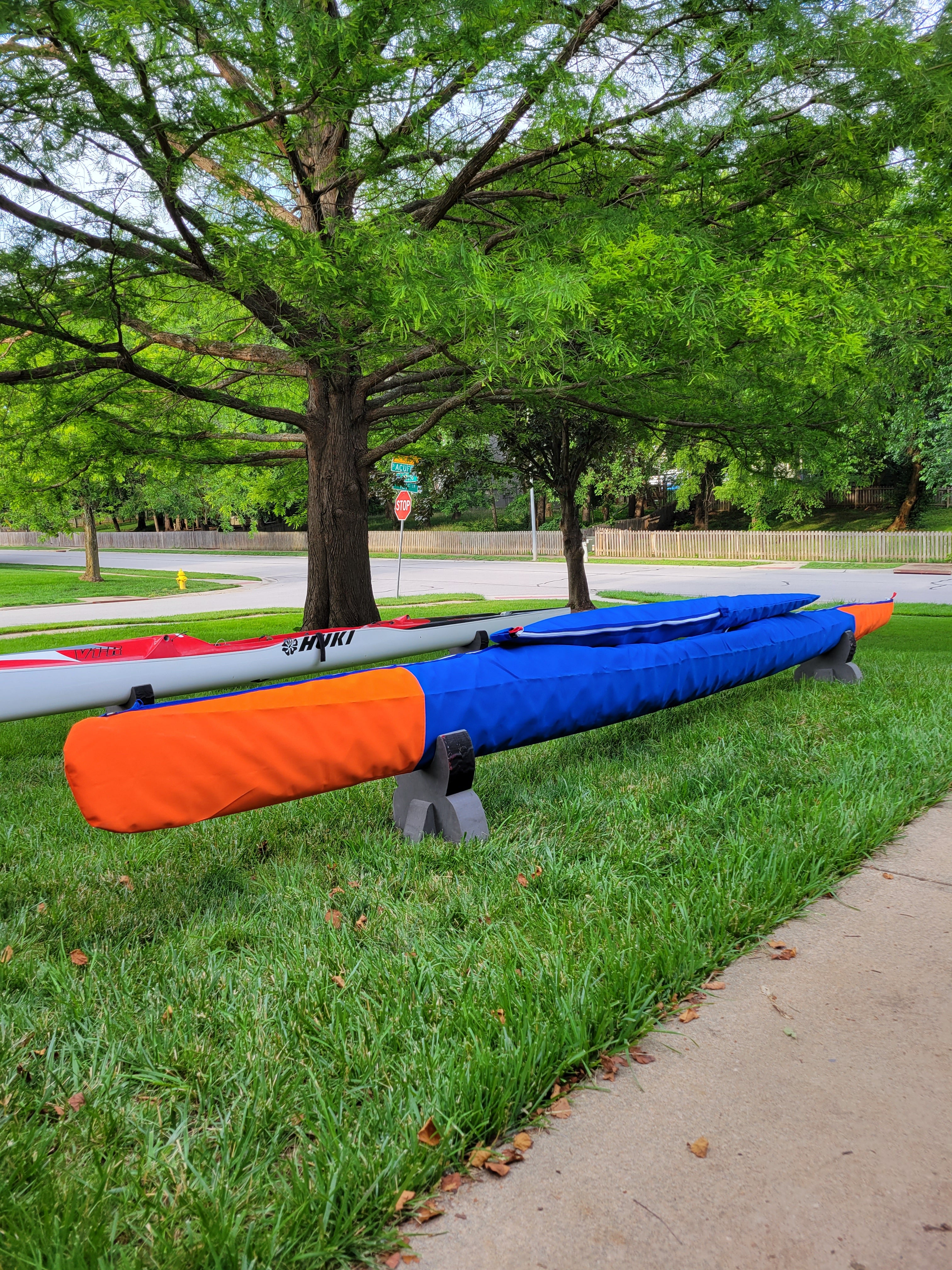 The Ultimate Cover on an outrigger canoe